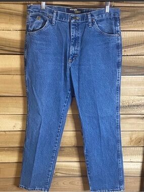 Wrangler George Strait cowboy cut slim fit Men's Straight Blue Jeans 35x30